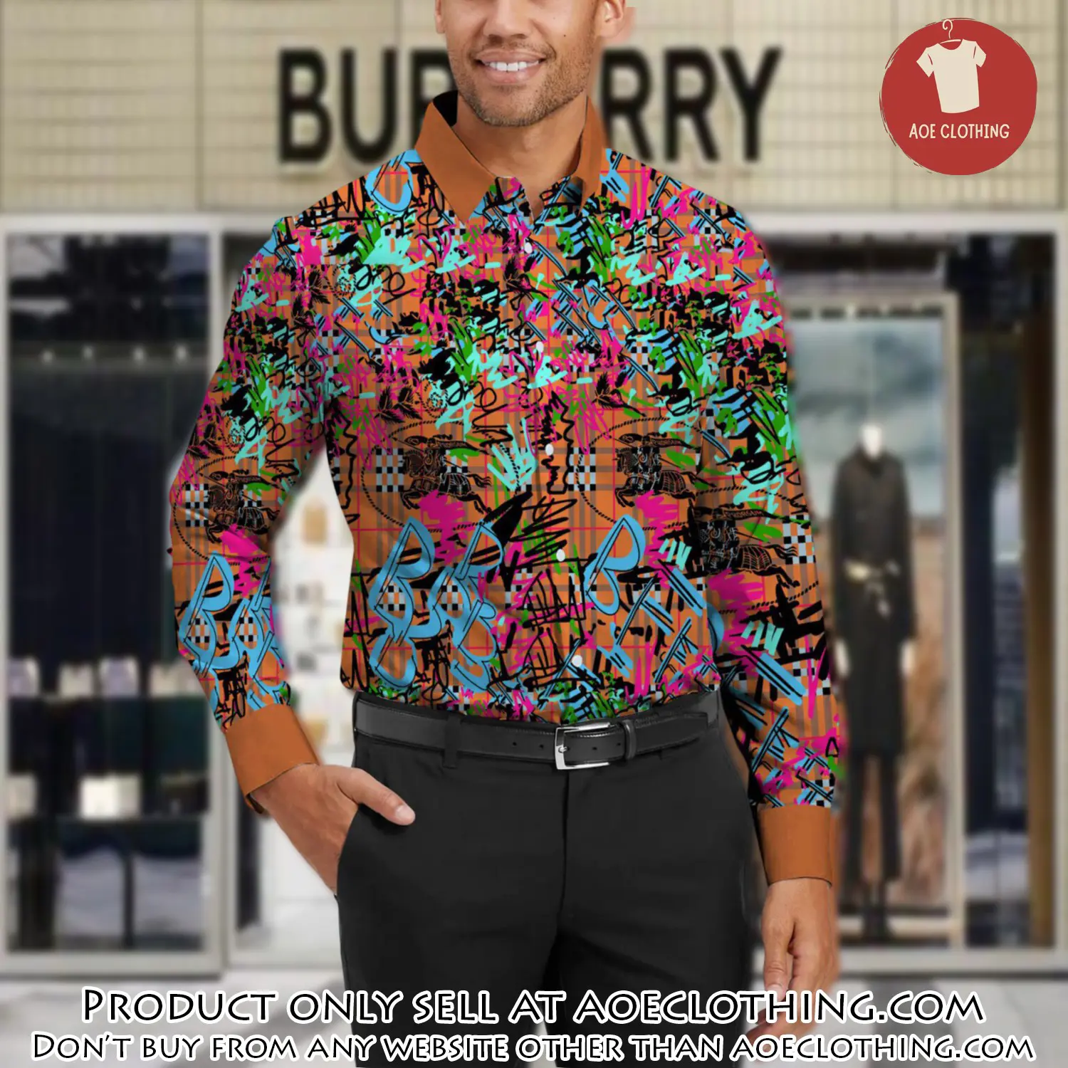 Burberry long sleeves button down shirt for elegant men lsb1007 aoe2344360